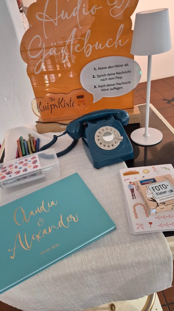 Retro-Telefon des Audio-Gästebuchs im Detail